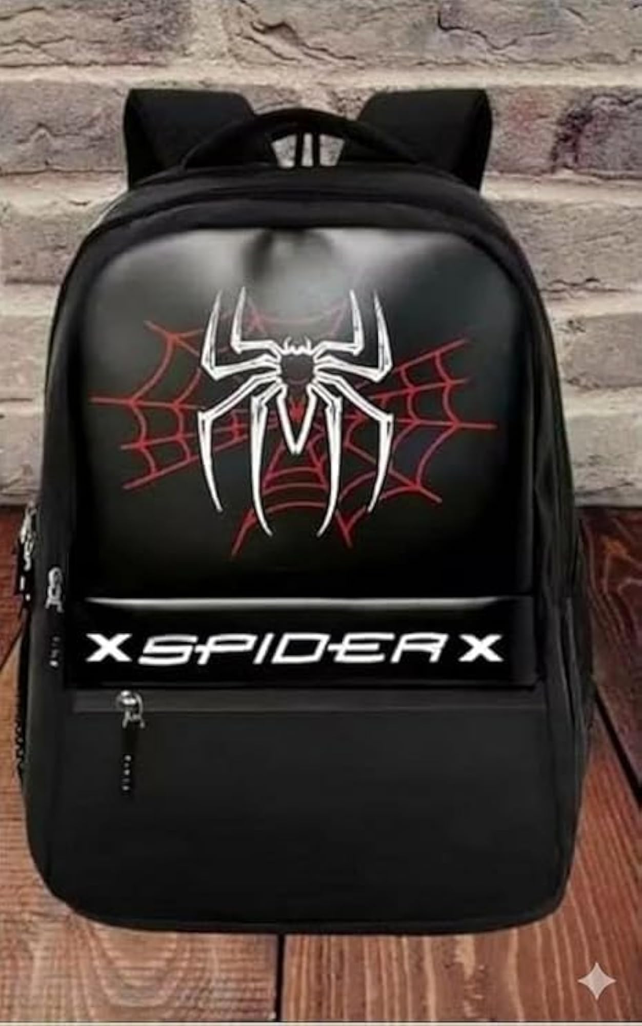 Trendy Spider School Bag for Students, Black Backpack